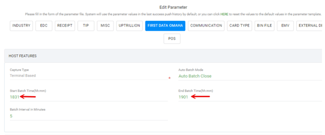 Auto Batch Time on PAX A Series Step 4