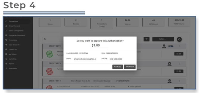 Capture a PreAuth in the Portal- Step 4