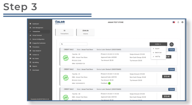 Capture a Preauth in the Portal- Step 3