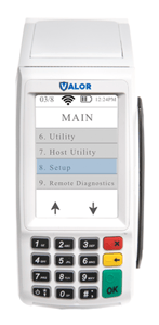 Change Password on Valor terminal Step 2