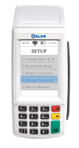 Change Password on Valor terminal Step 3