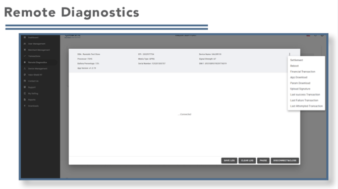 Connect to Remote Diagnostics in Valor Portal- Step 3
