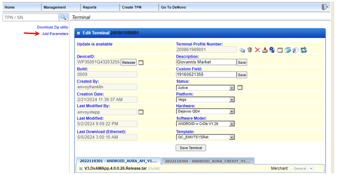 Dejavoo Locate Terminal File Step 6