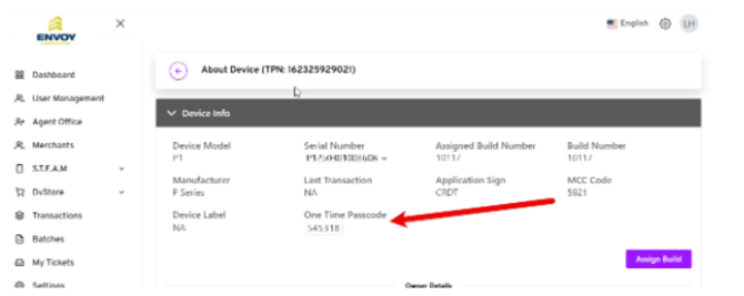 Dejavoo P Series One Time- Step 4