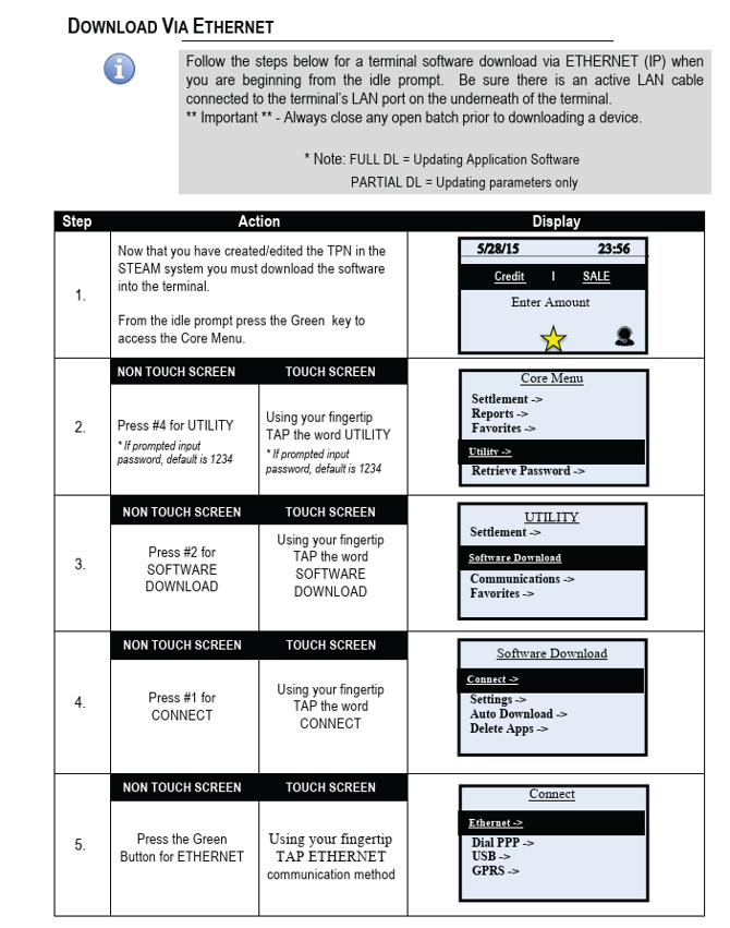 Download Via Ethernet Step 1