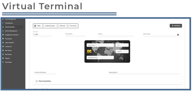 Merchant Portal- Virtual Terminal