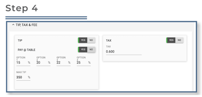 Valor Portal- Enable Tax Step 4