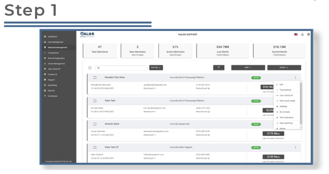 Valor Portal- Enable flat fee Step 1