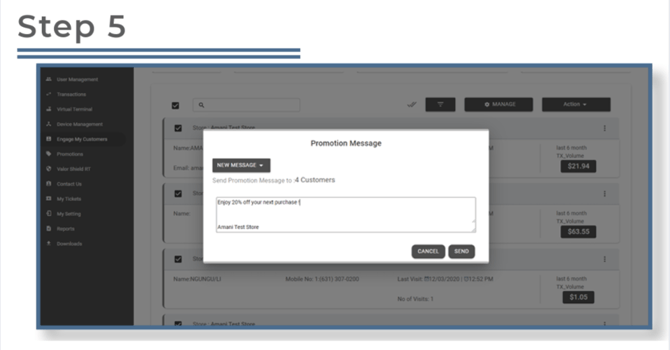 Valor Portal- Navigating Engage my customer- Step 5