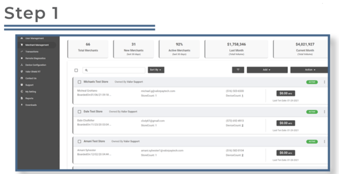 Valor Portal- Perform a full board Step 1