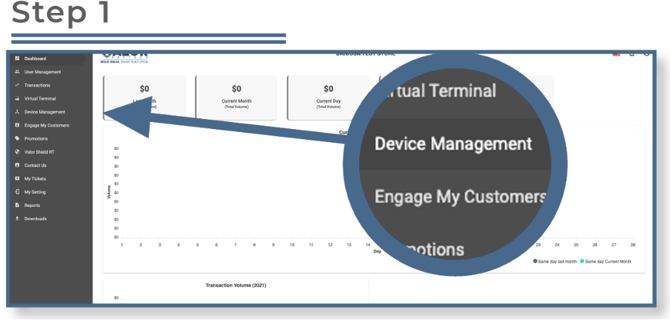 Valor Portal- Set Password for refunds Step 1