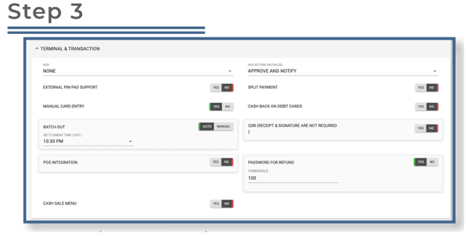 Valor Portal- Set Password for refunds Step 3